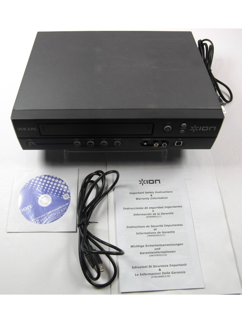 ION VCR 2 PC USB VHS Video to Computer Conversion System Digital Transfer Used